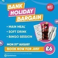 Bank Holiday Bargain - Buzz Bingo Nottingham 31/08