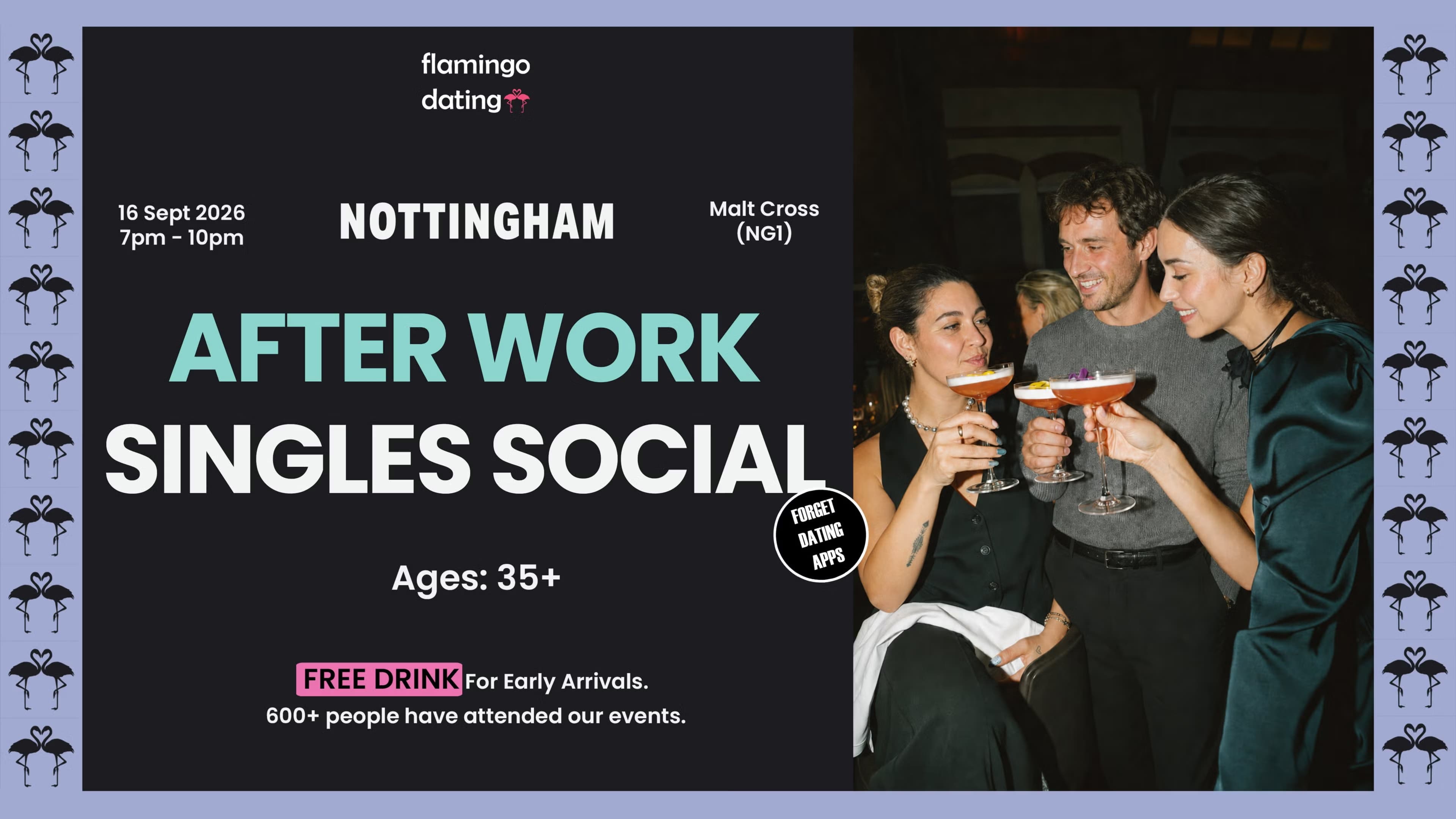 Singles Social After Work π₯ | +35 | Malt Cross | FREE Welcome Drink