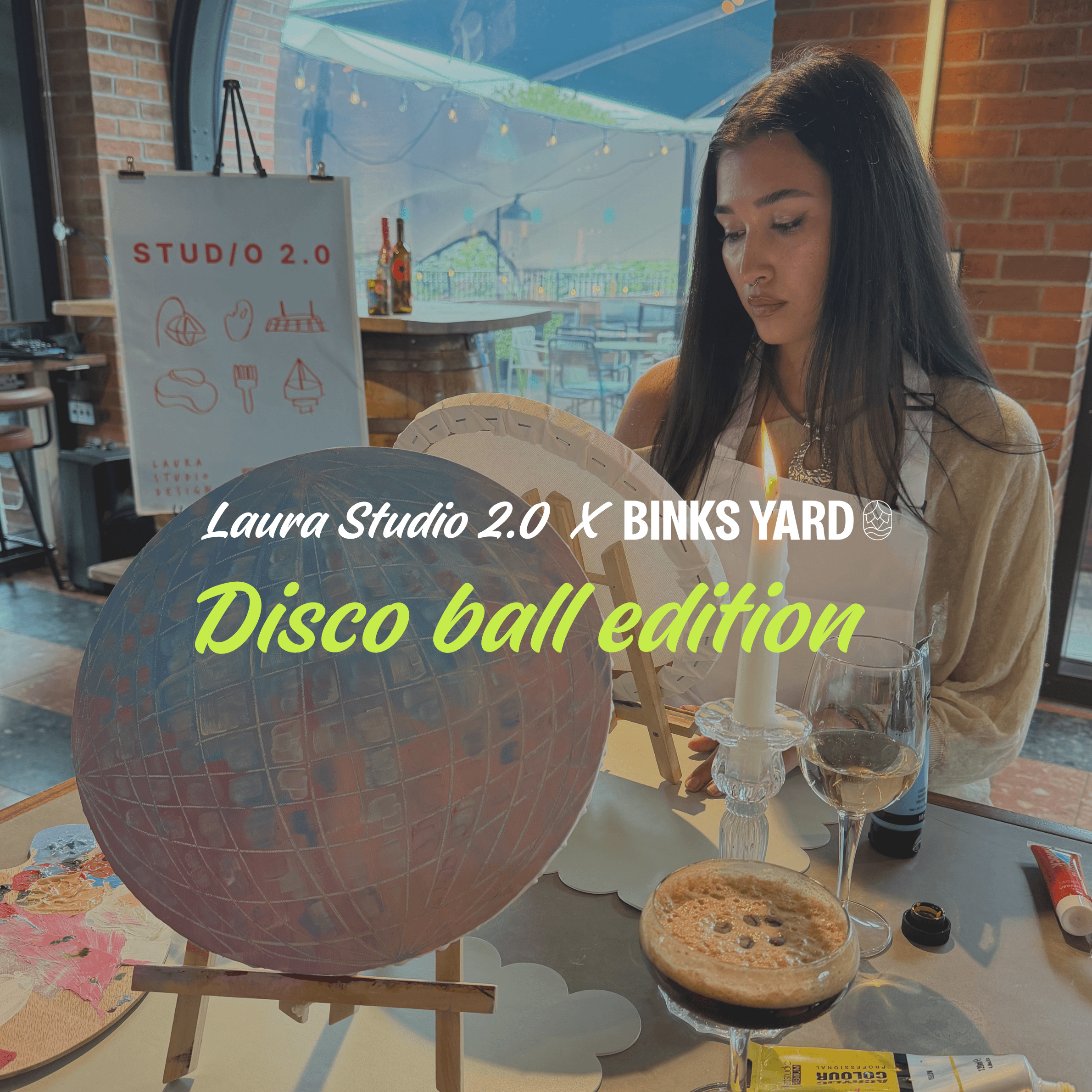 Binks x Studio 2.0 Paint n Sip – Disco ball Edition
