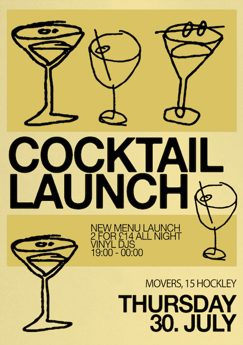 Cocktail Launch: Vinyl DJs all night