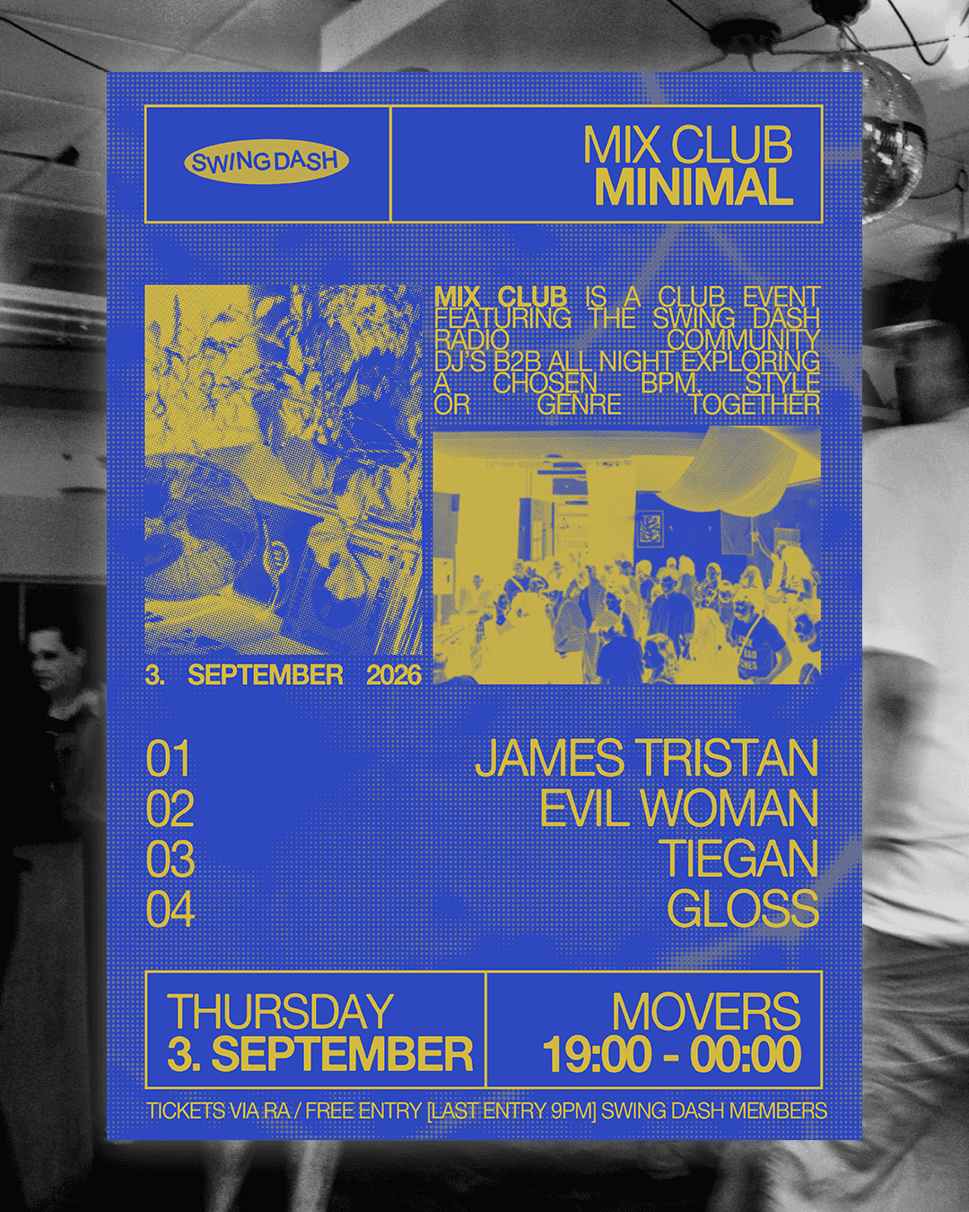 mixclub: minimal with James Tristan, Evil Woman, Tiegan & Gloss